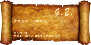Gerger Emese névjegykártya